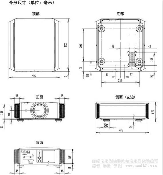 JVCXC5890ͶӰC(j)ߴ